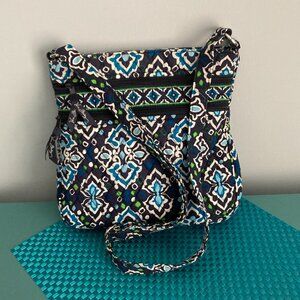 Vera BradleyTriple Zip Hipster Crossbody Bag Ink Blue EUC